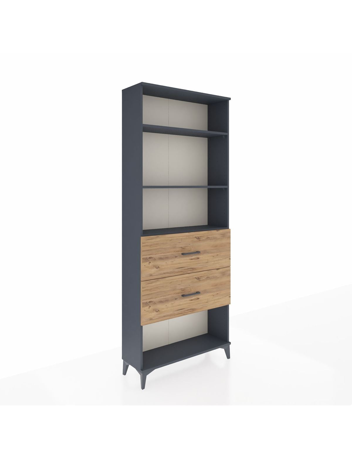 Arges Dolap 3 Raflı 2 Çekmeceli 88x30x221 Antrasit-Çam