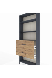 Arges Dolap 3 Raflı 2 Çekmeceli 88x30x221 Antrasit-Çam