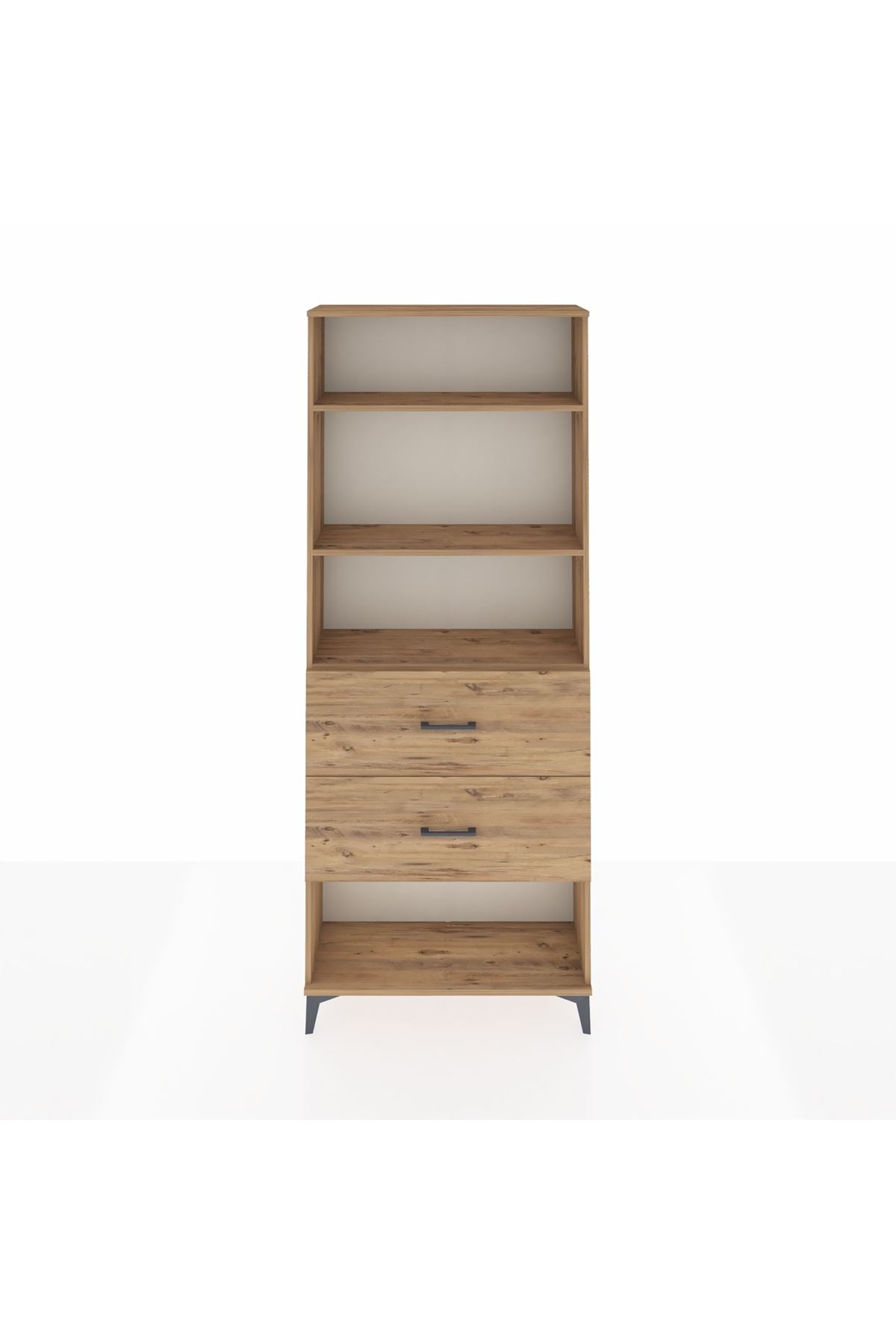 Arges Dolap 3 Raflı 2 Çekmeceli 88x30x221 Çam-Çam