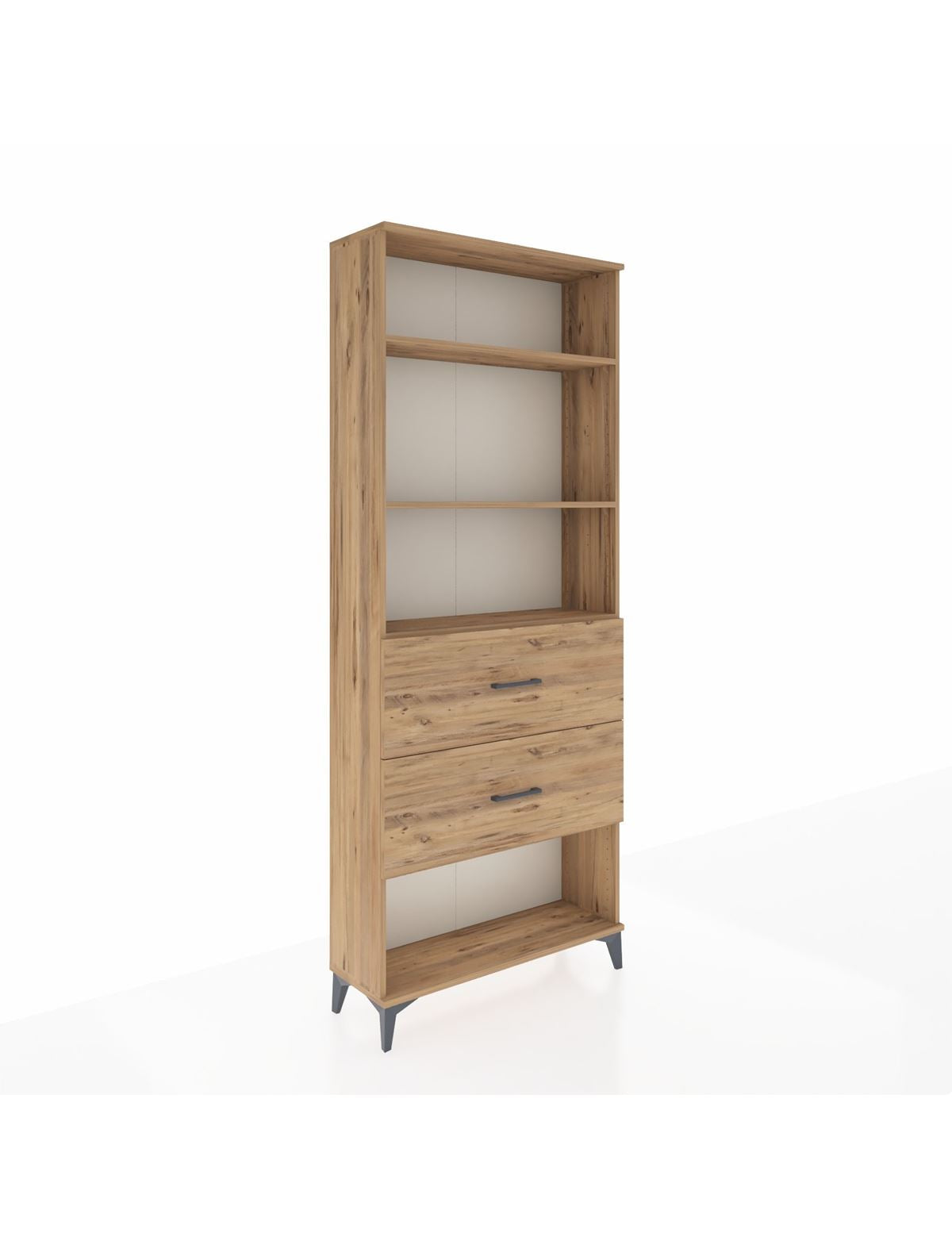 Arges Dolap 3 Raflı 2 Çekmeceli 88x30x221 Çam-Çam