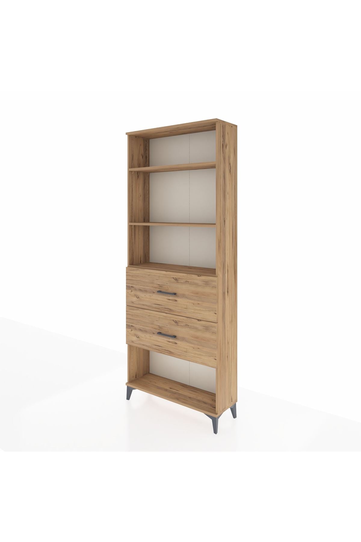 Arges Dolap 3 Raflı 2 Çekmeceli 88x30x221 Çam-Çam