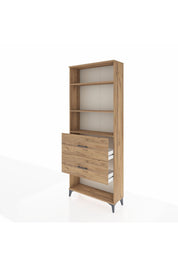 Arges Dolap 3 Raflı 2 Çekmeceli 88x30x221 Çam-Çam