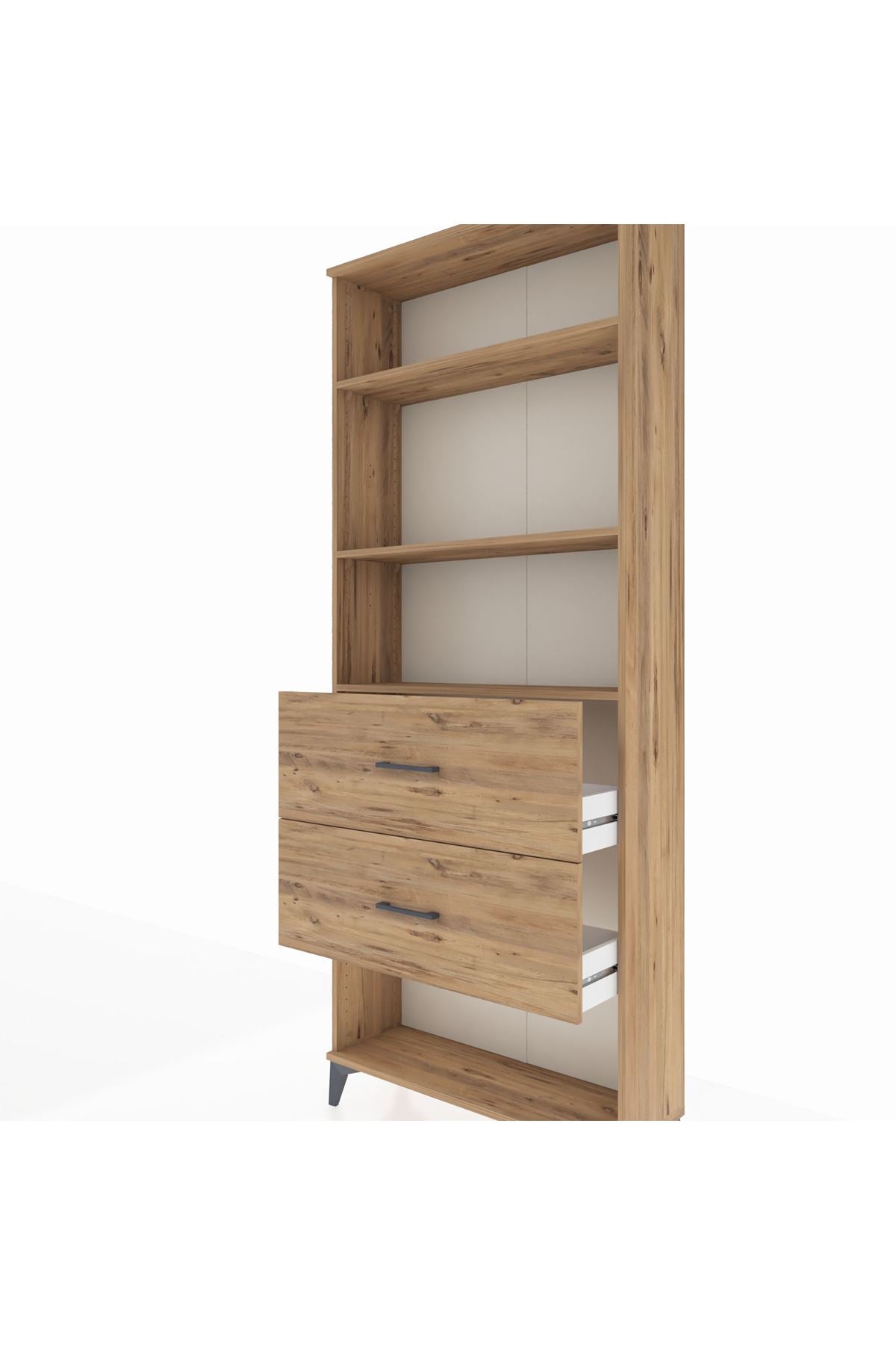 Arges Dolap 3 Raflı 2 Çekmeceli 88x30x221 Çam-Çam