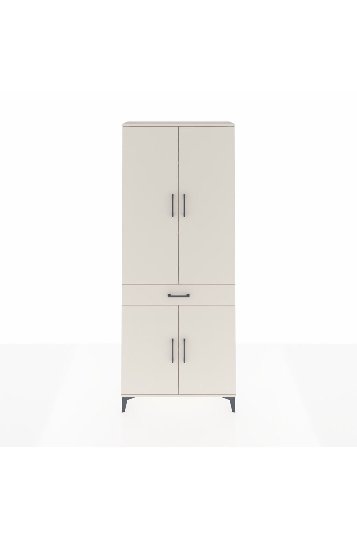 Arges Dolap 4 Raflı Tek Çekmeceli 4 Kapaklı 88x30x221 Aytaşı-Aytaşı