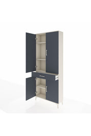 Arges Dolap 4 Raflı Tek Çekmeceli 4 Kapaklı 88x30x221 Aytaşı-Antrasit