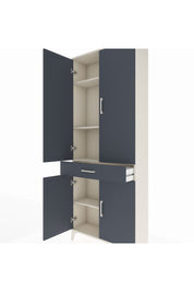 Arges Dolap 4 Raflı Tek Çekmeceli 4 Kapaklı 88x30x221 Aytaşı-Antrasit