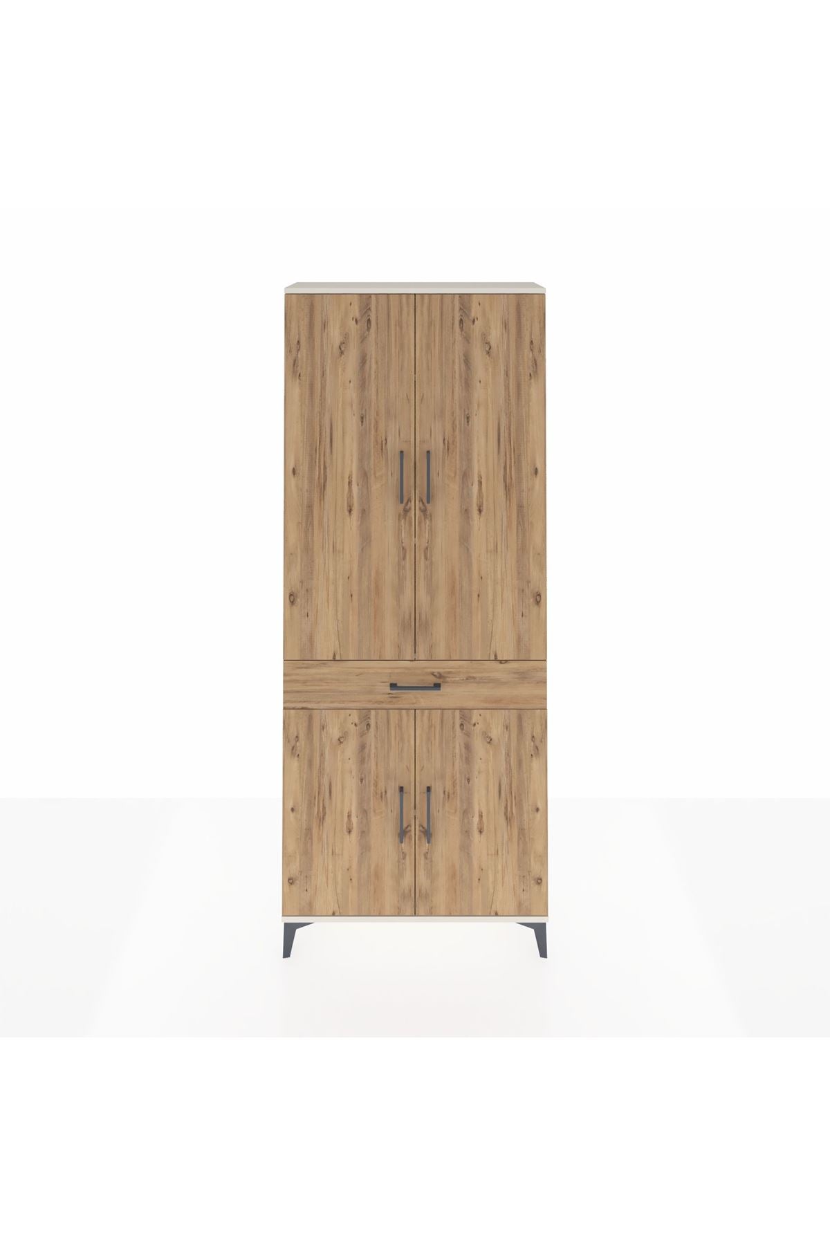 Arges Dolap 4 Raflı Tek Çekmeceli 4 Kapaklı 88x30x221 Aytaşı-Çam