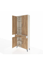 Arges Dolap 4 Raflı Tek Çekmeceli 4 Kapaklı 88x30x221 Aytaşı-Çam