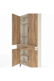 Arges Dolap 4 Raflı Tek Çekmeceli 4 Kapaklı 88x30x221 Aytaşı-Çam