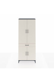 Arges Dolap 4 Raflı Tek Çekmeceli 4 Kapaklı 88x30x221 Antrasit-Aytaşı