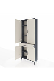 Arges Dolap 4 Raflı Tek Çekmeceli 4 Kapaklı 88x30x221 Antrasit-Aytaşı