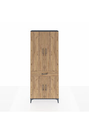 Arges Dolap 4 Raflı Tek Çekmeceli 4 Kapaklı 88x30x221 Antrasit-Çam