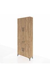 Arges Dolap 4 Raflı Tek Çekmeceli 4 Kapaklı 88x30x221 Çam-Çam