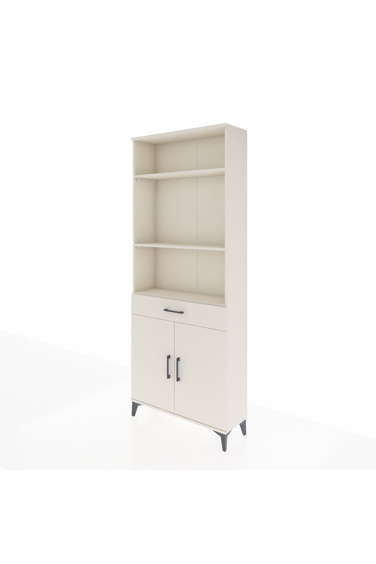 Arges Dolap 4 Raflı Tek Çekmeceli 2 Kapaklı 88x30x221 Aytaşı-Aytaşı