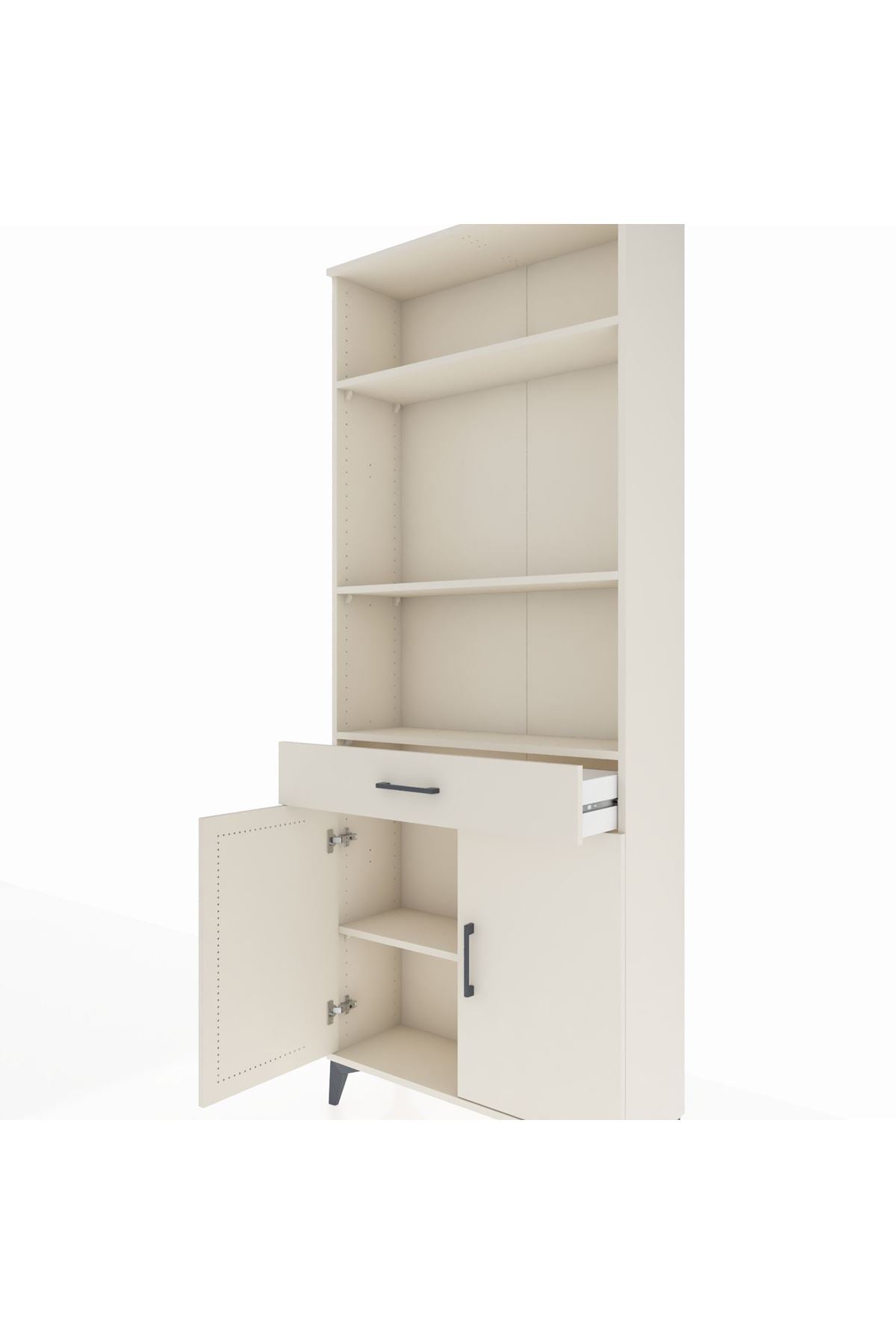 Arges Dolap 4 Raflı Tek Çekmeceli 2 Kapaklı 88x30x221 Aytaşı-Aytaşı