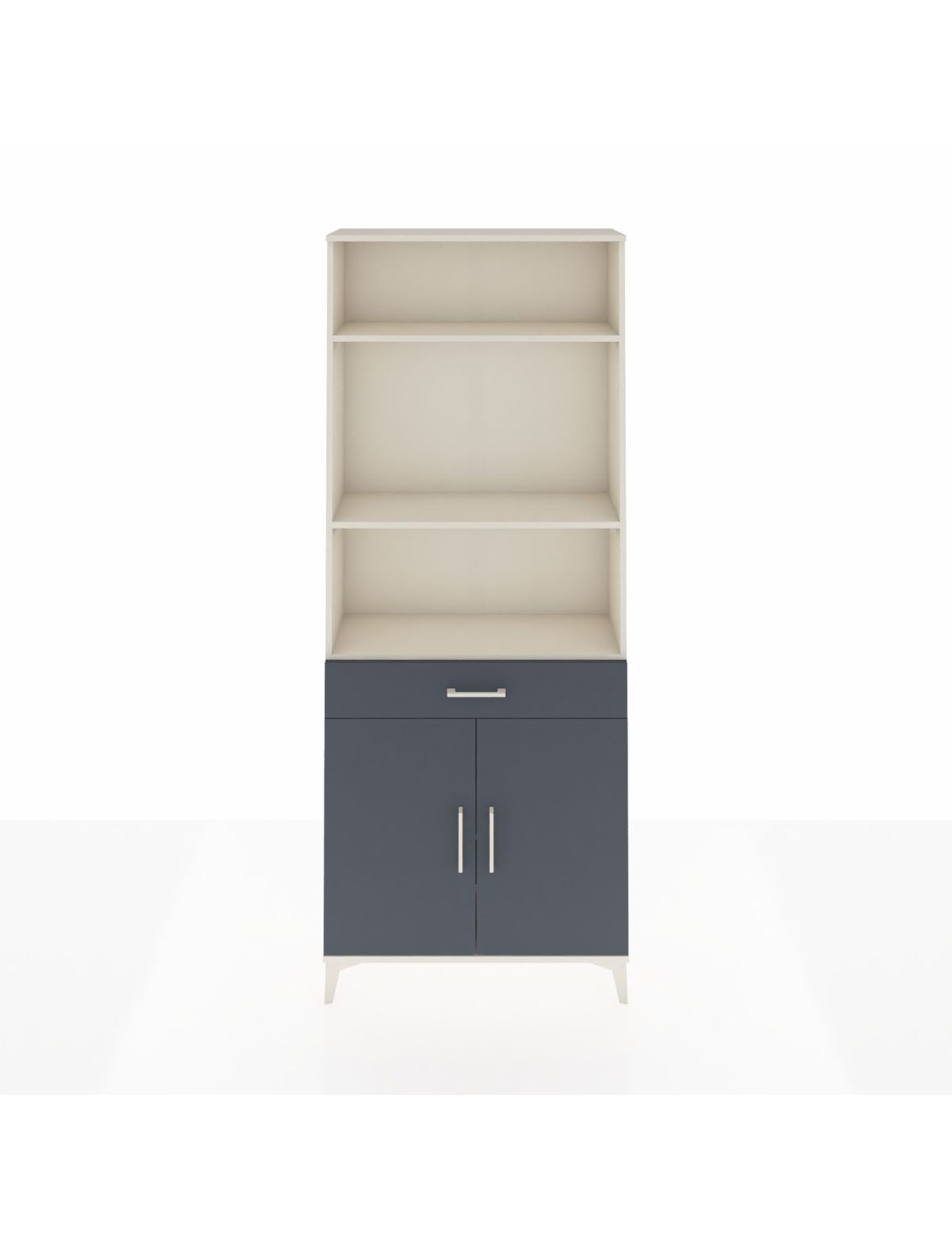 Arges Dolap 4 Raflı Tek Çekmeceli 2 Kapaklı 88x30x221 Aytaşı-Antrasit