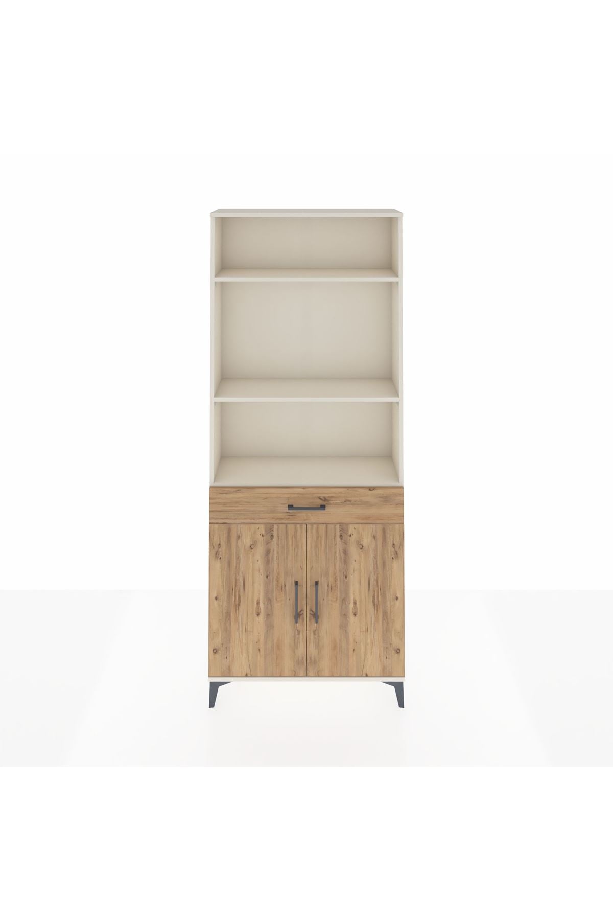 Arges Dolap 4 Raflı Tek Çekmeceli 2 Kapaklı 88x30x221 Aytaşı-Çam