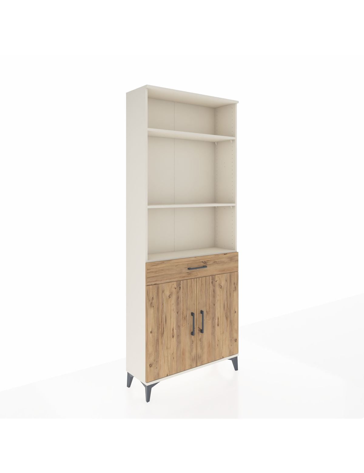 Arges Dolap 4 Raflı Tek Çekmeceli 2 Kapaklı 88x30x221 Aytaşı-Çam