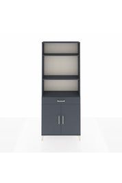 Arges Dolap 4 Raflı Tek Çekmeceli 2 Kapaklı 88x30x221 Antrasit-Antrasit