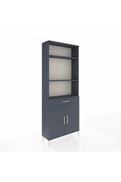 Arges Dolap 4 Raflı Tek Çekmeceli 2 Kapaklı 88x30x221 Antrasit-Antrasit