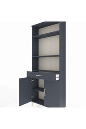 Arges Dolap 4 Raflı Tek Çekmeceli 2 Kapaklı 88x30x221 Antrasit-Antrasit