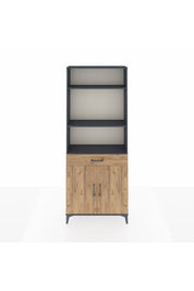 Arges Dolap 4 Raflı Tek Çekmeceli 2 Kapaklı 88x30x221 Antrasit-Çam