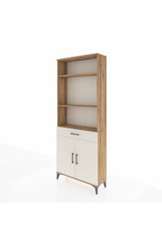 Arges Dolap 4 Raflı Tek Çekmeceli 2 Kapaklı 88x30x221 Çam-Aytaşı