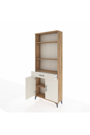 Arges Dolap 4 Raflı Tek Çekmeceli 2 Kapaklı 88x30x221 Çam-Aytaşı