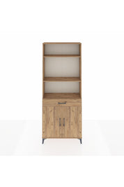 Arges Dolap 4 Raflı Tek Çekmeceli 2 Kapaklı 88x30x221 Çam-Çam