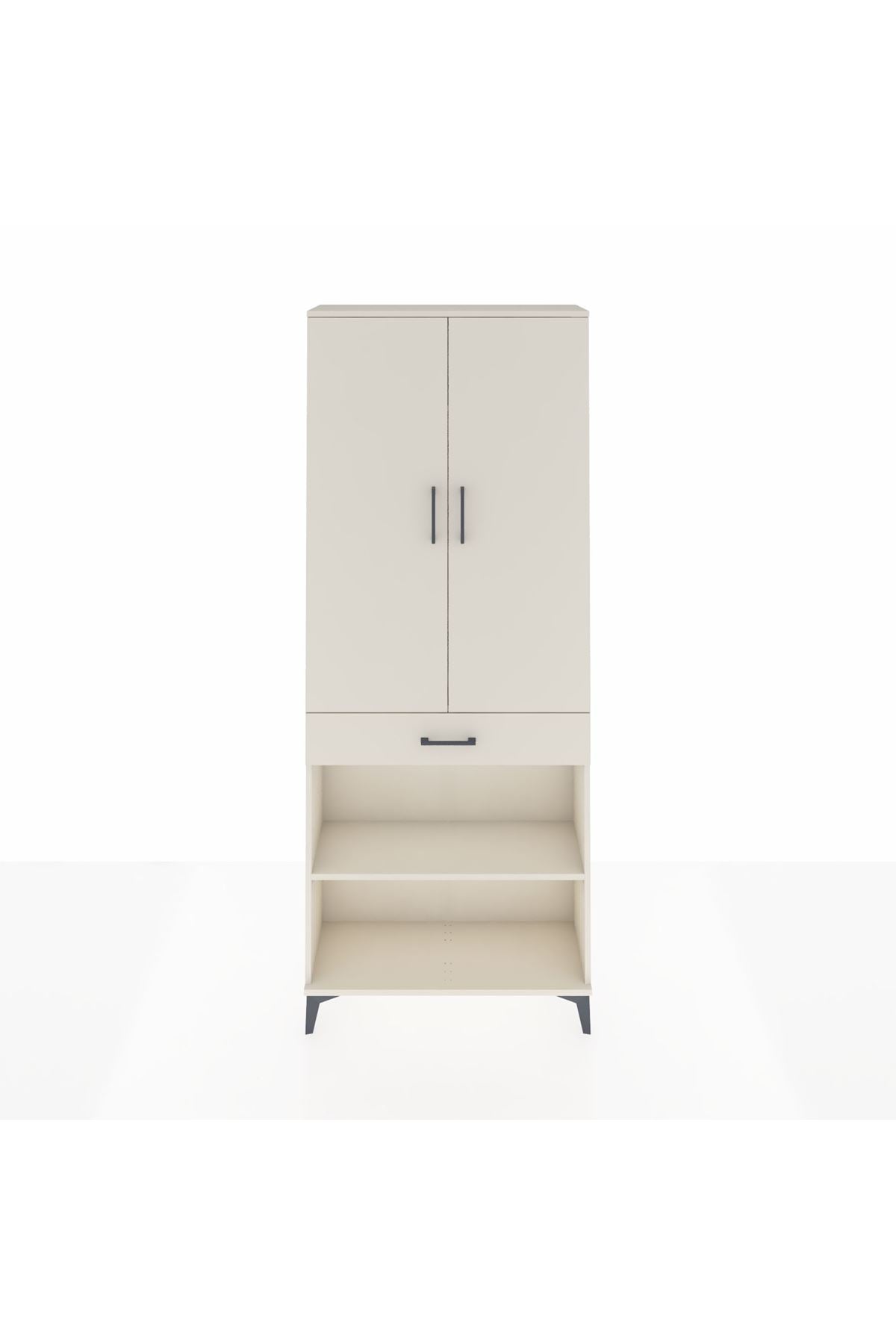 Arges Dolap 4 Raflı Tek Çekmeceli 2 Kapaklı 88x30x221 Aytaşı-Aytaşı