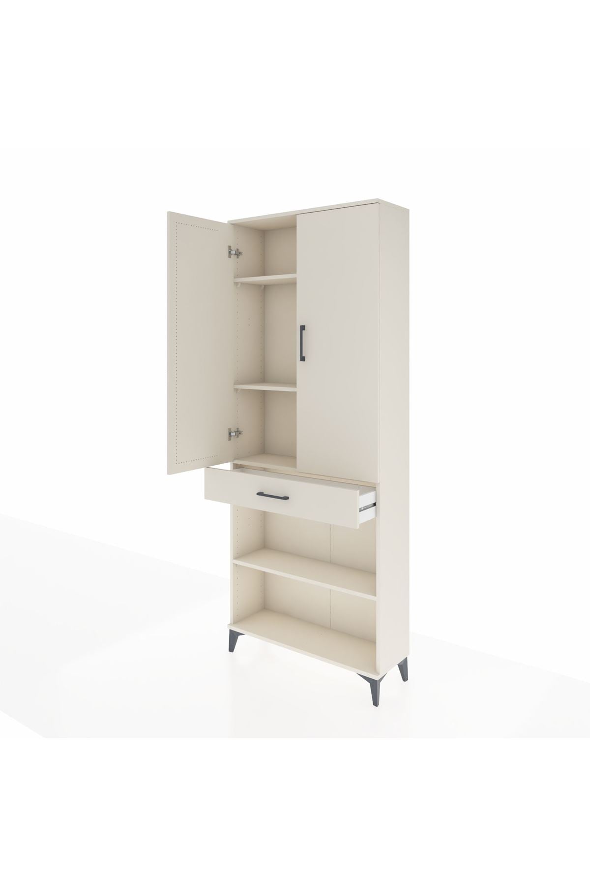 Arges Dolap 4 Raflı Tek Çekmeceli 2 Kapaklı 88x30x221 Aytaşı-Aytaşı