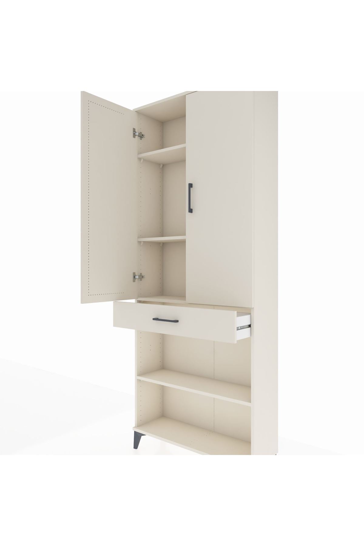 Arges Dolap 4 Raflı Tek Çekmeceli 2 Kapaklı 88x30x221 Aytaşı-Aytaşı