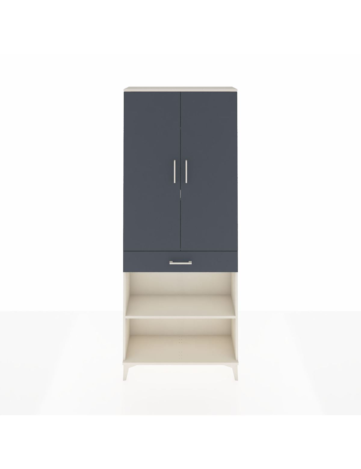 Arges Dolap 4 Raflı Tek Çekmeceli 2 Kapaklı 88x30x221 Aytaşı-Antrasit