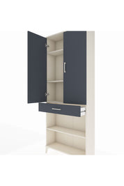 Arges Dolap 4 Raflı Tek Çekmeceli 2 Kapaklı 88x30x221 Aytaşı-Antrasit