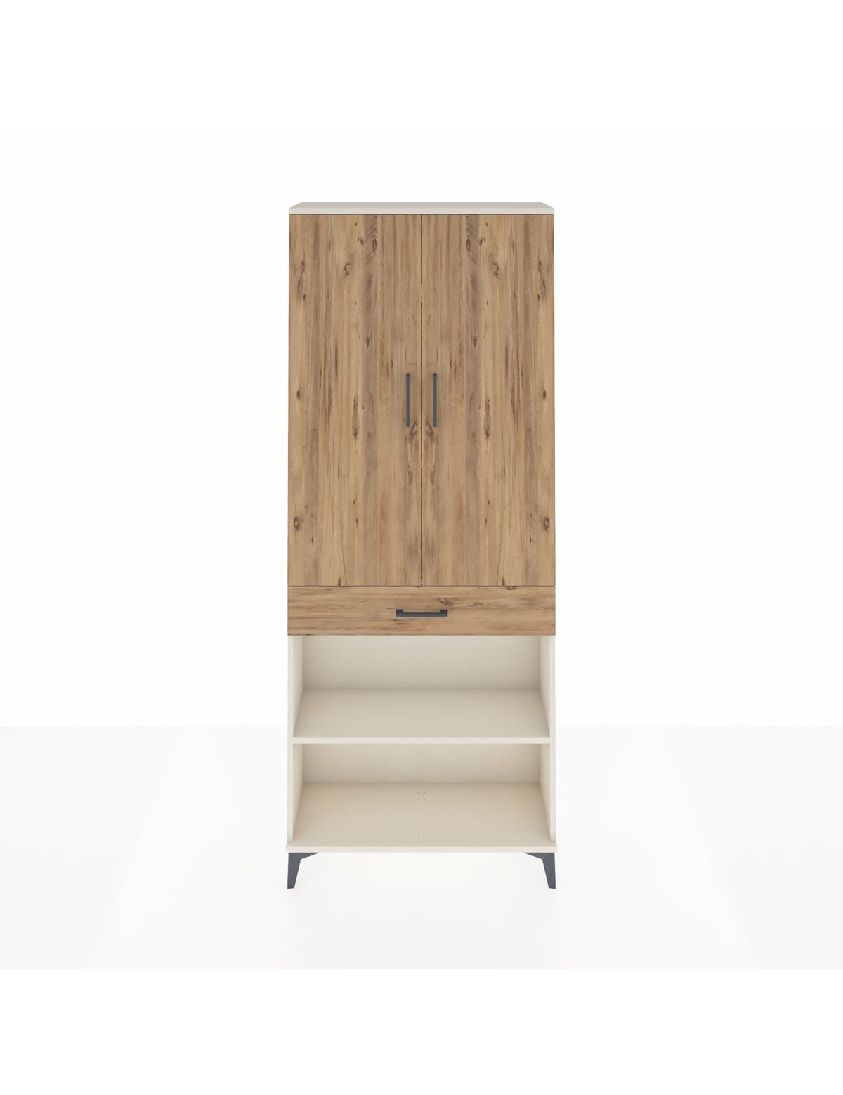 Arges Dolap 4 Raflı Tek Çekmeceli 2 Kapaklı 88x30x221 Aytaşı-Çam