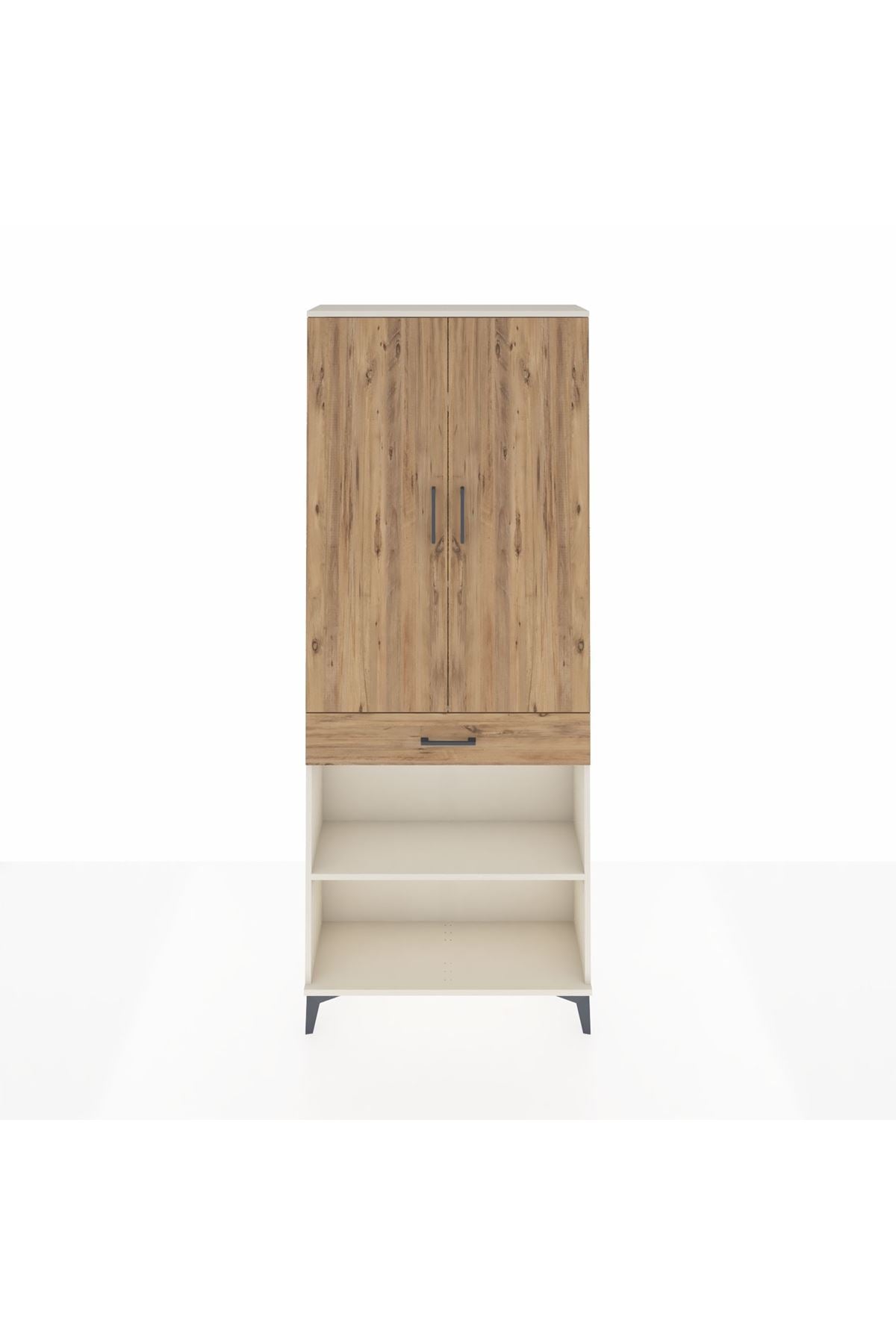 Arges Dolap 4 Raflı Tek Çekmeceli 2 Kapaklı 88x30x221 Aytaşı-Çam