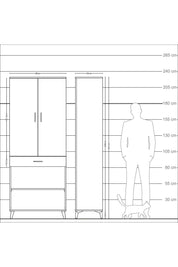 Arges Dolap 4 Raflı Tek Çekmeceli 2 Kapaklı 88x30x221 Aytaşı-Antrasit