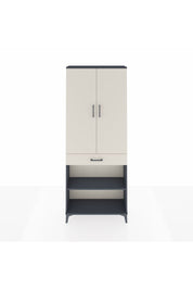 Arges Dolap 4 Raflı Tek Çekmeceli 2 Kapaklı 88x30x221 Antrasit-Aytaşı