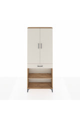 Arges Dolap 4 Raflı Tek Çekmeceli 2 Kapaklı 88x30x221
