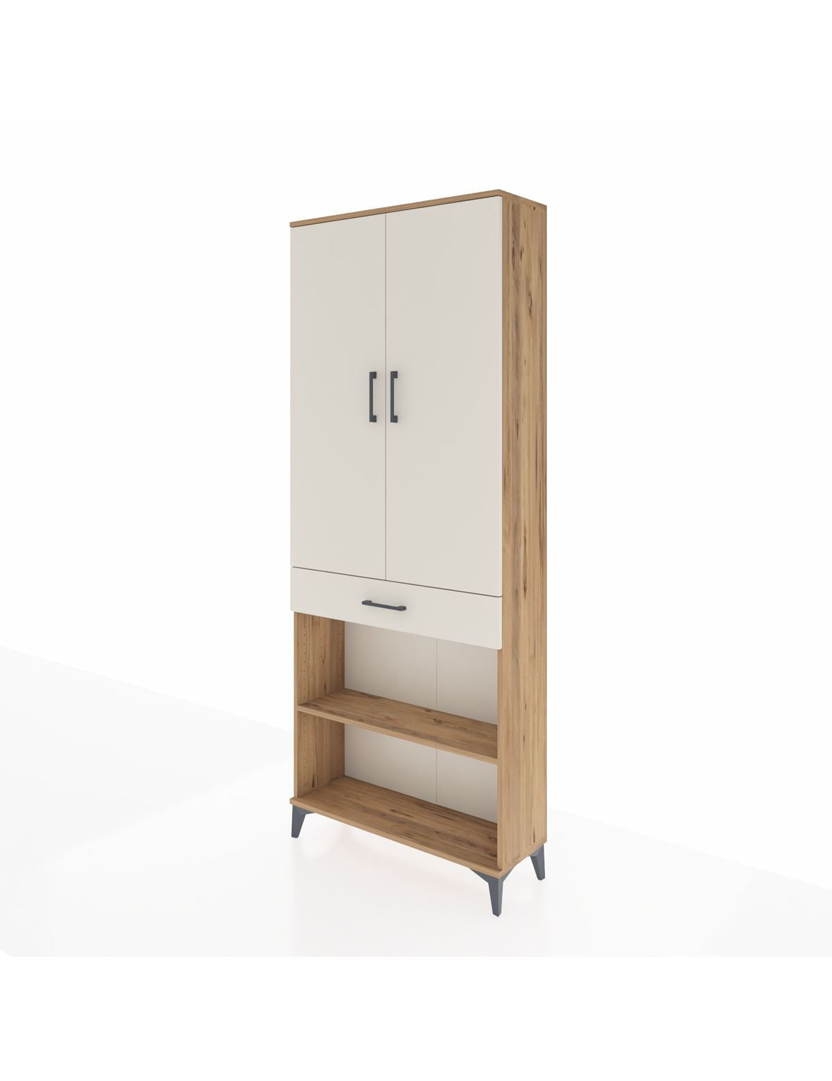 Arges Dolap 4 Raflı Tek Çekmeceli 2 Kapaklı 88x30x221 - S30M150V7A