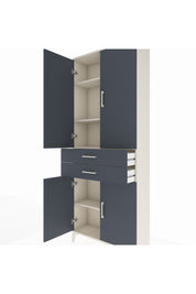 Arges Dolap 4 Raflı 2 Çekmeceli 4 Kapaklı 88x30x221 Aytaşı-Antrasit