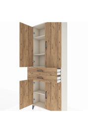 Arges Dolap 4 Raflı 2 Çekmeceli 4 Kapaklı 88x30x221 Aytaşı-Çam