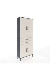 Arges Dolap 4 Raflı 2 Çekmeceli 4 Kapaklı 88x30x221 Antrasit-Aytaşı