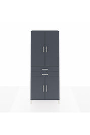 Arges Dolap 4 Raflı 2 Çekmeceli 4 Kapaklı 88x30x221 Antrasit-Antrasit
