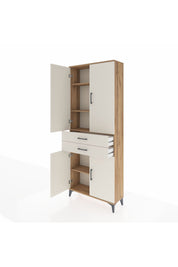Arges Dolap 4 Raflı 2 Çekmeceli 4 Kapaklı 88x30x221 Çam-Aytaşı