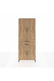 Arges Dolap 4 Raflı 2 Çekmeceli 4 Kapaklı 88x30x221 Çam-Çam