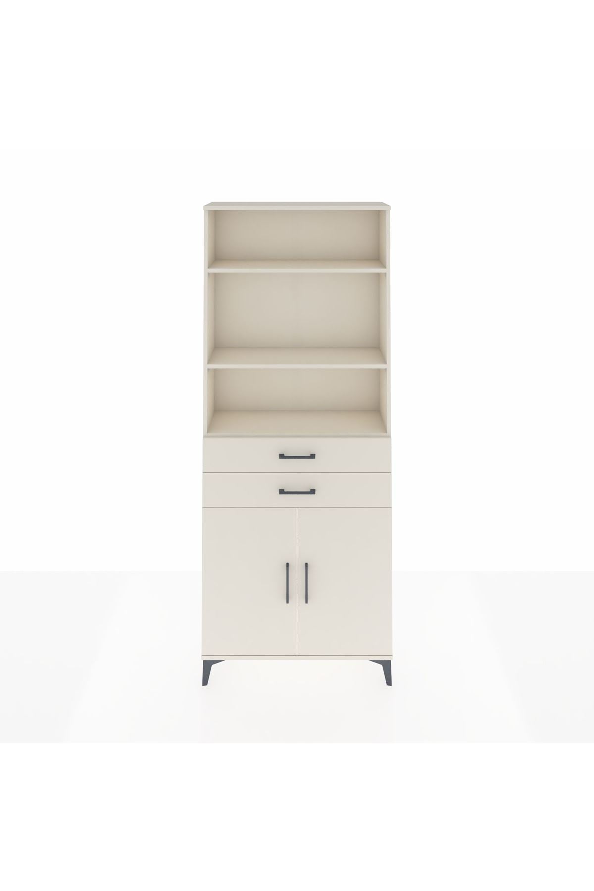 Arges Dolap 4 Raflı 2 Çekmeceli 2 Kapaklı 88x30x221 Aytaşı-Aytaşı