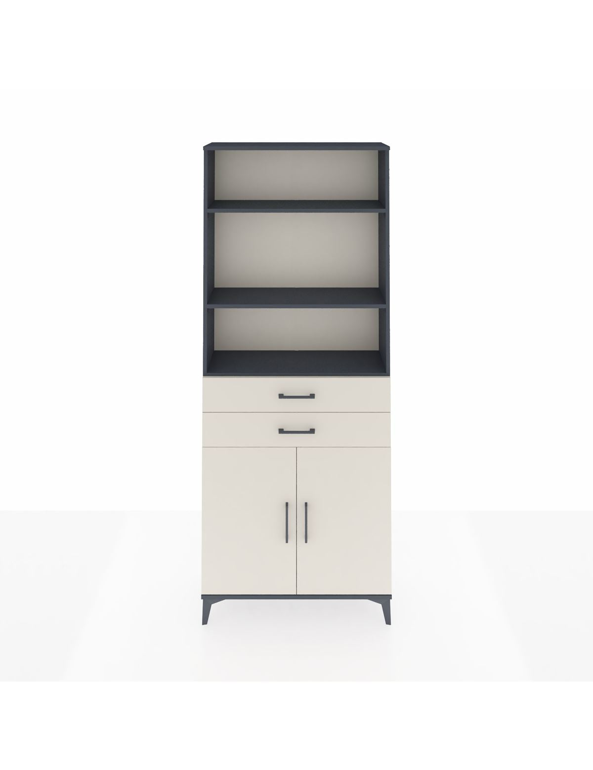 Arges Dolap 4 Raflı 2 Çekmeceli 2 Kapaklı 88x30x221 Antrasit-Aytaşı