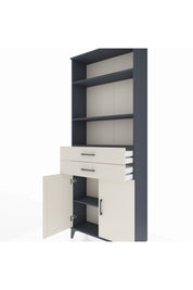 Arges Dolap 4 Raflı 2 Çekmeceli 2 Kapaklı 88x30x221 Antrasit-Aytaşı