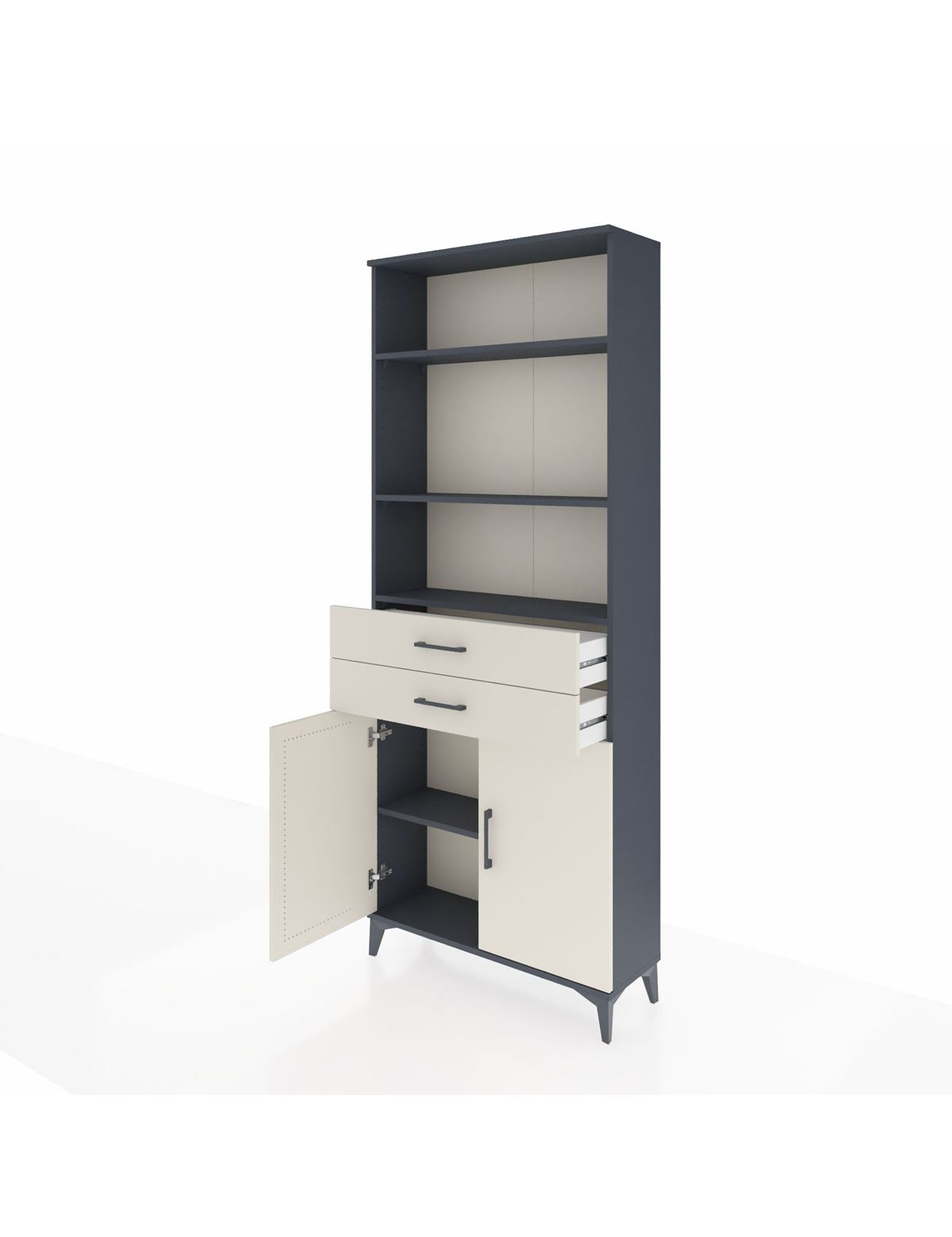 Arges Dolap 4 Raflı 2 Çekmeceli 2 Kapaklı 88x30x221 - S30M152V4A